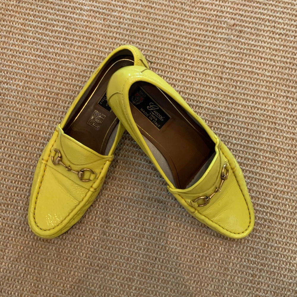 Bright Yellow Gucci Loafers (Vintage, Consigned)